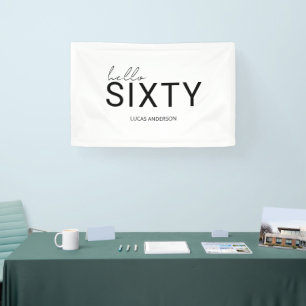 Banderoles Typographie minimaliste moderne simple 60e anniver