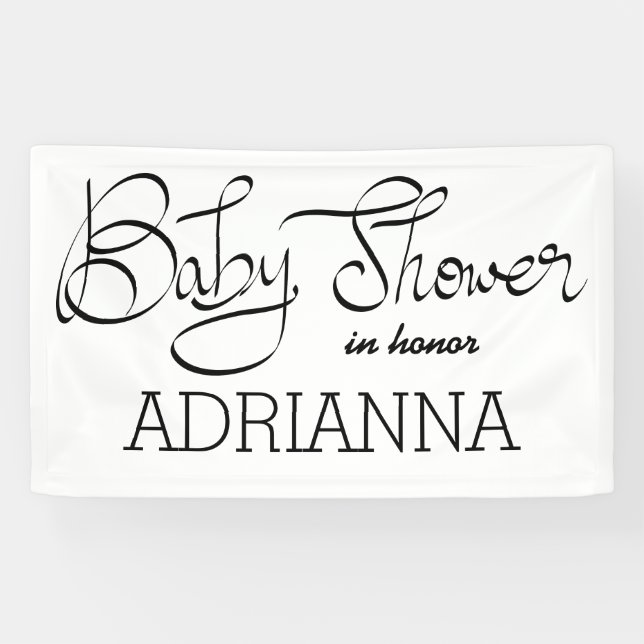 Banderoles Typographie simple moderne de baby shower (Horizontal)