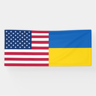 Banderoles Ukraine USA Amérique Drapeau Patriotique 