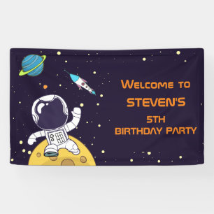 Banderoles Un astronaute spatial découvre l'Anniversaire spat