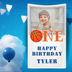 Banderoles UN Basket-ball Enfants Photo 1er anniversaire