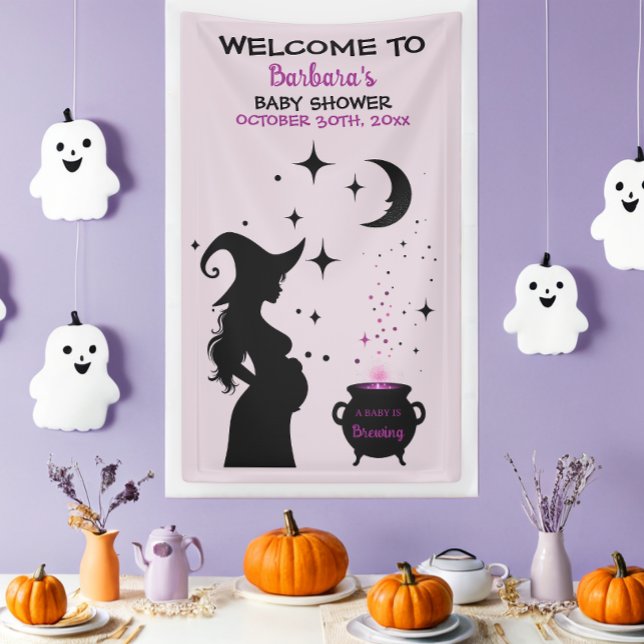 Banderoles Un Bébé brasse Baby shower Halloween Bienvenue (Créateur téléchargé)