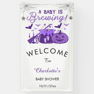 Banderoles Un Bébé brasse du Baby shower d'Halloween violet