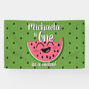 Banderoles Un dans un Melon Cute Watermelon Green Anniversair