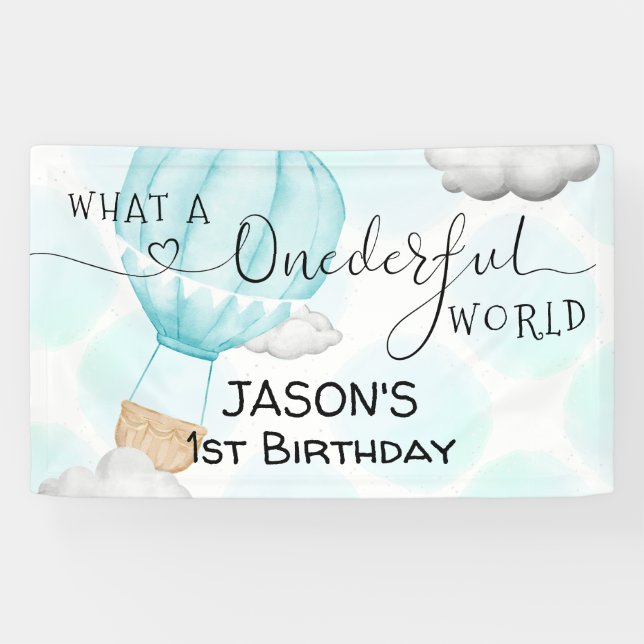 Banderoles UN derry World Hot Air Balloon 1er anniversaire (Horizontal)