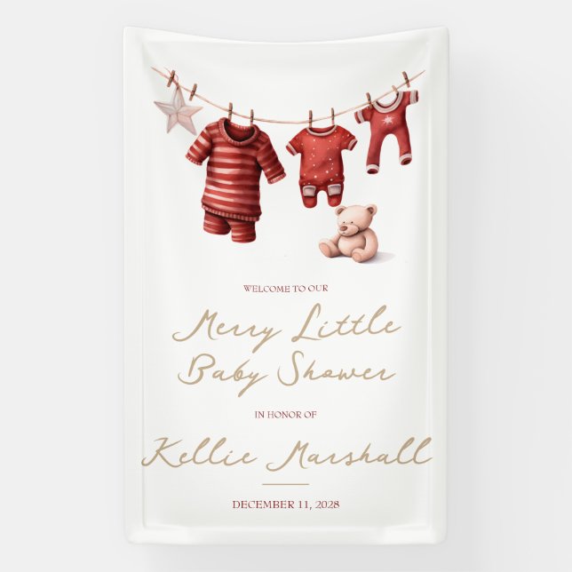 Banderoles Un Joli Petit Baby shower, Des Vêtements Pour Bébé (Verticale)