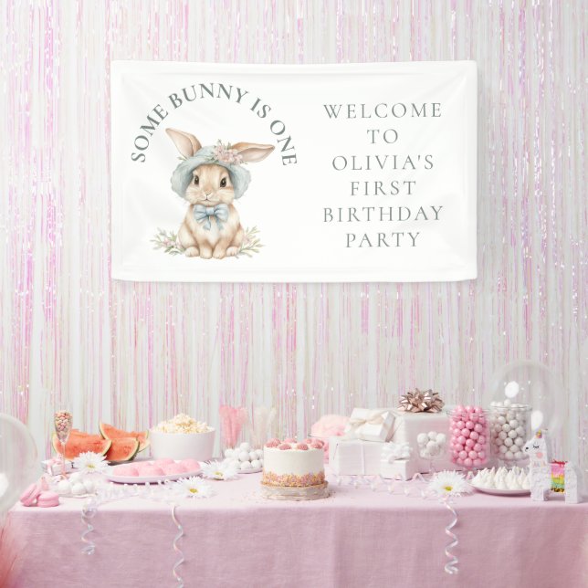 Banderoles Un lapin est une fête d'anniversaire de bienvenue (Fête)