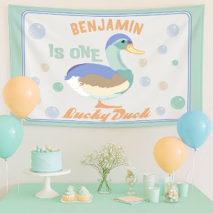 Banderoles Un Lucky Duck & Bubbles Premier Anniversaire Paste