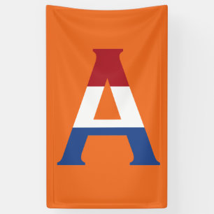 Banderoles Un monogramme superposé sur le drapeau NLD sur ou