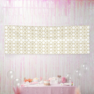 Banderoles un motif géométrique blanc et or