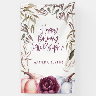 Banderoles Un petit anniversaire d'automne fleuri violet citr