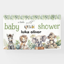 un petit baby shower sauvage d'animaux safari