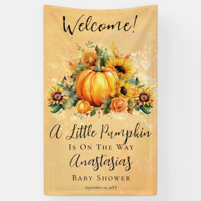 Banderoles Un Petit Citrouille | Baby shower d'automne des to (Vertical)