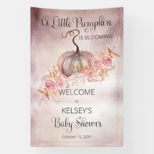 Banderoles Un Petit Citrouille Fleurit Baby shower Rose
