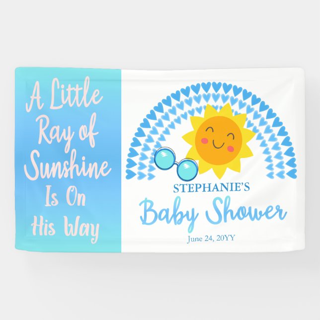 Banderoles Un petit rayon de SunshineBoy Baby shower (Horizontal)