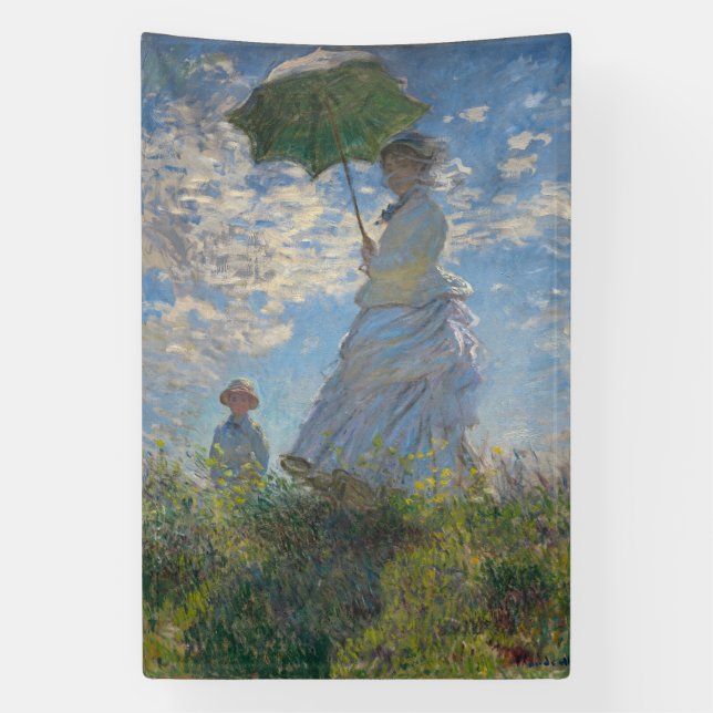 Banderoles Une femme avec un parasol | Paysage français (Verticale)