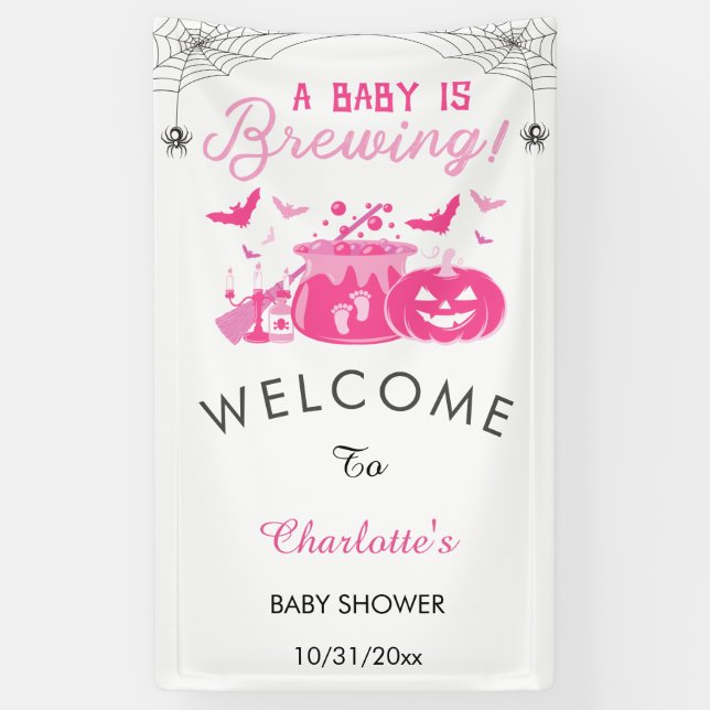 Banderoles Une Petite Fille Brûle Un Baby shower D'Halloween  (Vertical)