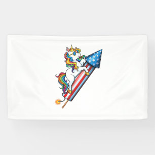 Banderoles Unicorn équitation Fireworks American USA Drapeau