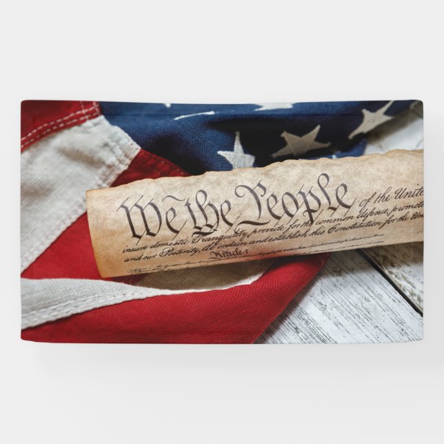 Banderoles US Constitution and Flag (Horizontal)