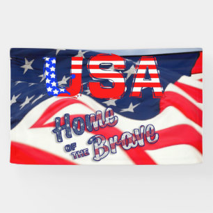 Banderoles USA Accueil du Brave