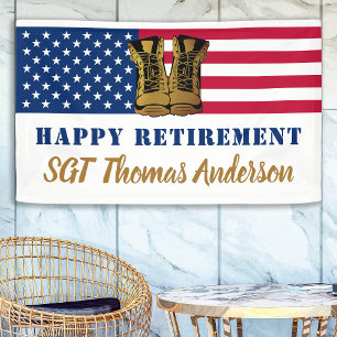 Banderoles USA American Flag Gold Boots Retraite militaire