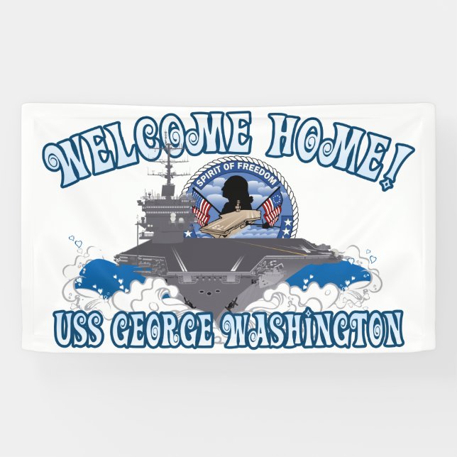 Banderoles USS George Washington - maison bienvenue (Horizontal)
