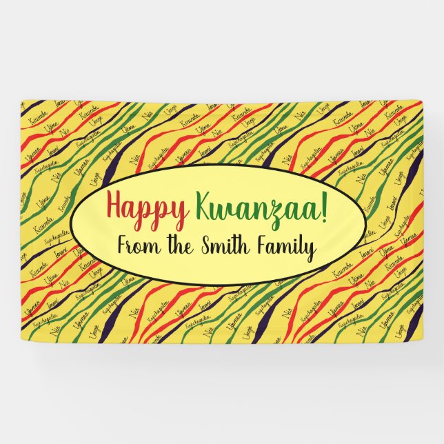 Banderoles Vacances de Kwanzaa personnalisées (Horizontal)
