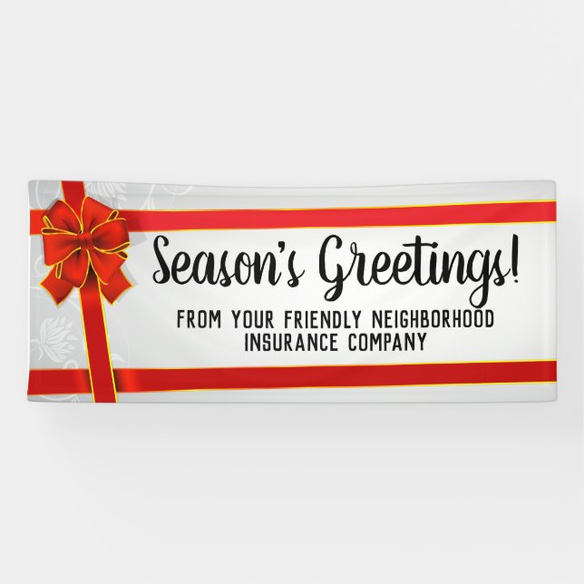 Banderoles Vacances de Noël personnalisées par coutume rouge (Horizontal)