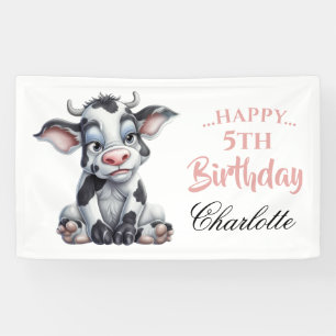 Banderoles Vache blanche noire