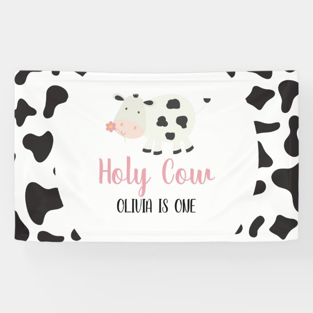 Banderoles Vache d'anniversaire Imprimer (Horizontal)