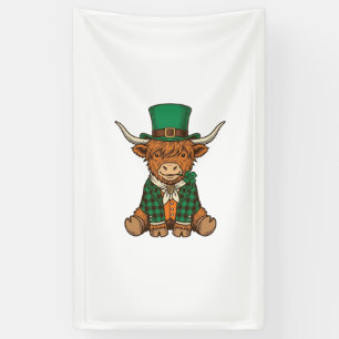 Banderoles Vache des Highlands mignonne chemise vintage trèfl