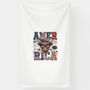 Banderoles Vache écossaise patriotique Amérique Chemise 4 jui