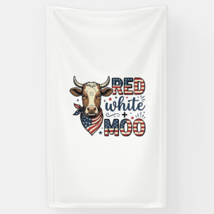 Banderoles Vache Patriotique Rouge Blanc Moo Chemise 4 Juille