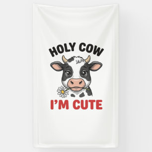 Banderoles Vache sacrée je suis mignon Gravure vintage de vac