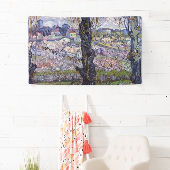 Banderoles Van Gogh Vue Arles Jardin Fleuri (En situation)