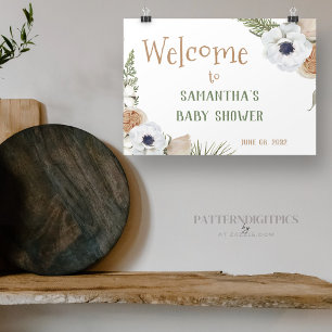 Banderoles Végétation d'hiver Baby shower de pin floral Bienv