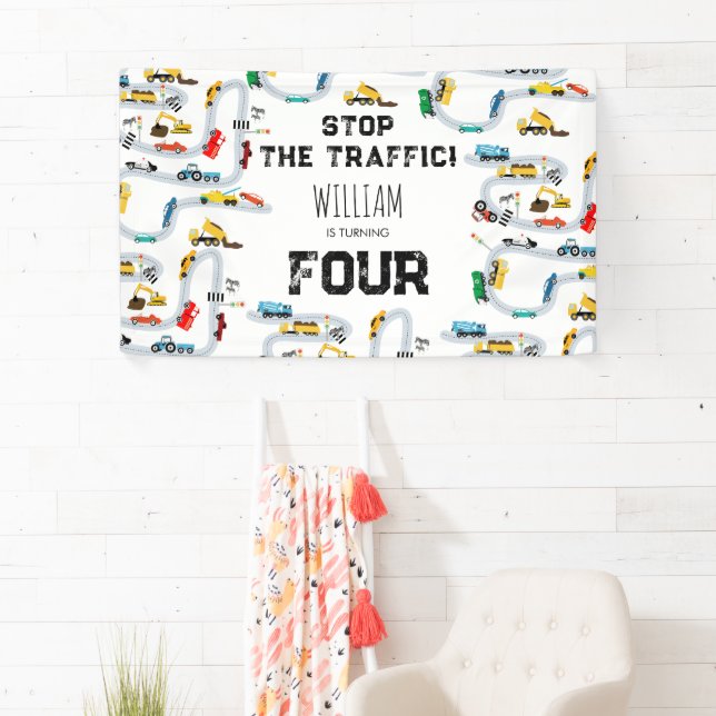 Banderoles Véhicules de transport Voitures arrêter la circula (En situation)