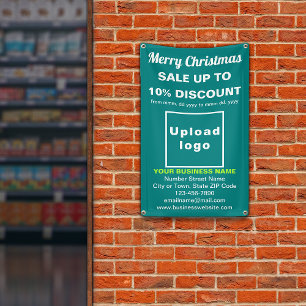 Banderoles Vente de Noël Commerce Turquoise Vert 2,5 pi x 4 p