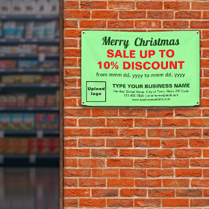 Banderoles Vente de Noël Entreprise Vert clair Rectangle