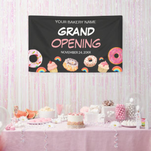 Banderoles Vente d'ouverture de la boulangerie Rainbow Donut