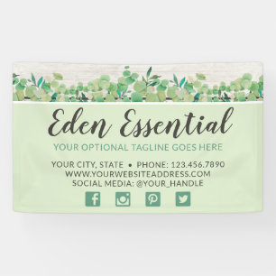 Banderoles Verdure botanique Eucalyptus & Bois Rustique Eco