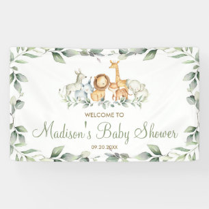 Banderoles Verdure Jungle Animaux Anniversaire Bienvenue en t