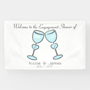 Banderoles Verres à vin Deux Cœurs Enterrement de Vie de Jeun