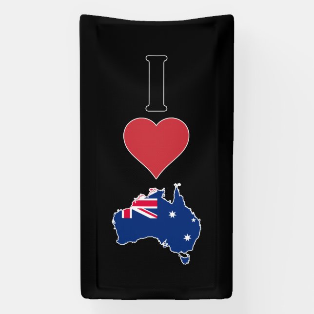 Banderoles Vertical I Love Australia / I Heart Australia (Verticale)