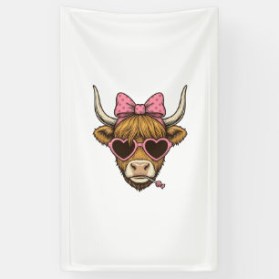Banderoles Vêtement Rétro Lunettes Cœur Vache Highland Mignon