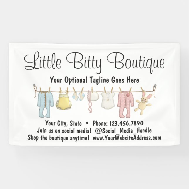 Banderoles Vêtements bébé Lingerie Enfants Boutique de vêteme (Horizontal)