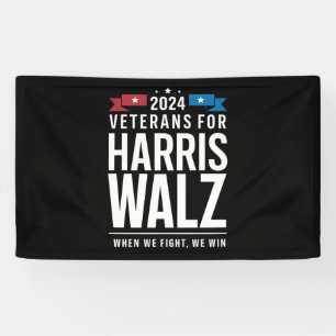 Banderoles Vétérans pour Harris Walz 2024 Présidentielle
