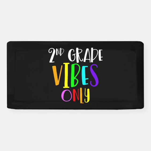 Banderoles Vibes De 2e Année Seulement Retour À L'École Nouve (Horizontal)