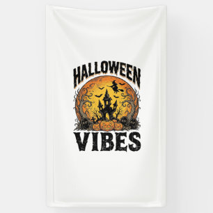 Banderoles Vibes Halloween T-Shirt Vintage Lune Hantée Design