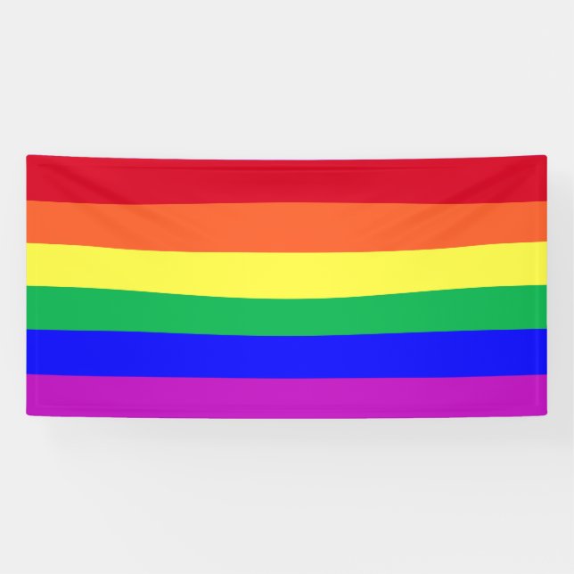 Banderoles Vibrant Colors Gay Pride Flag Rainbow Stripe Party (Horizontal)